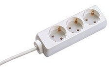 Bachmann 3x Schuko H05VV-F 3G 1.50mm² 16A/3680W 3m stikdåse 3 AC stikkontakt(er) Hvid