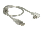 DeLOCK 84811 USB-kabel USB 2.0 0,5 m USB A USB B 0,48 Gbit/sek. Sølv, Transparent