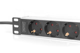 Digitus DN-95418 strømforsyningsenhed (PDU) 4 AC stikkontakt(er) 0U/1U Sort