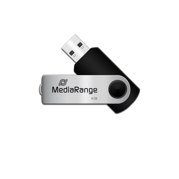MediaRange MR907 USB-nøgle 4 GB USB Type-A / Micro-USB 2.0 Sort, Sølv