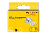 DeLOCK 85821 USB-kabel USB 2.0 0,92 m USB A USB C/Micro-USB B Sølv, Hvid