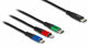 DeLOCK 87881 USB-kabel USB 2.0 0,3 m USB A USB C/Lightning Sort, Grøn, Rød