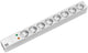 Bachmann 19'' 2m 8x Schuko H05VV-F 3G 1.50mm² stikdåse 8 AC stikkontakt(er) Grå, Sølv