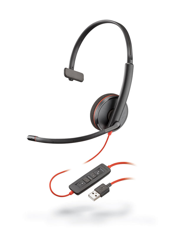 HP Poly Poly Blackwire C3210 USB Kablet Høretelefoner Sort