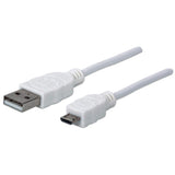 Manhattan 323987 USB-kabel USB 2.0 1 m USB A Micro-USB B 0,48 Gbit/sek. Hvid