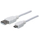 Manhattan 324069 USB-kabel USB 2.0 1,8 m USB A Micro-USB B 0,48 Gbit/sek. Hvid