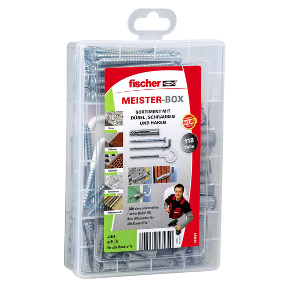 Fischer MEISTER-BOX UX 75 stk Skrue og vægstiksæt