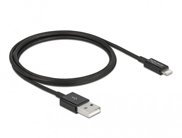 DeLOCK 83002 Lightning kabel 1 m Sort