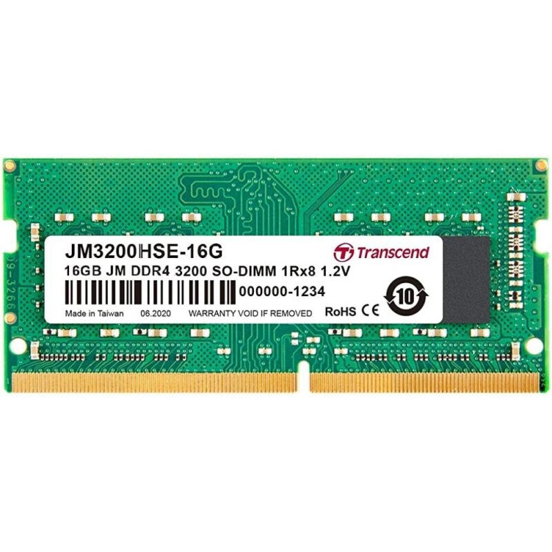 Transcend JetRam JM3200HSE-16G hukommelsesmodul 16 GB 1 x 16 GB DDR4 260-pin SO-DIMM