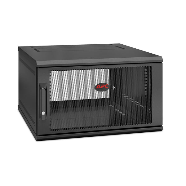 APC NetShelter WX 6U Single Hinged Wall-mount Enclosure 600mm Deep Vægmonteret stativ Sort