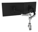 R-Go Tools Monitorarm R-Go Zepher, verstelbare dubbele monitorarm, 100% circulair, tot 8 kg draagvermogen, zwart