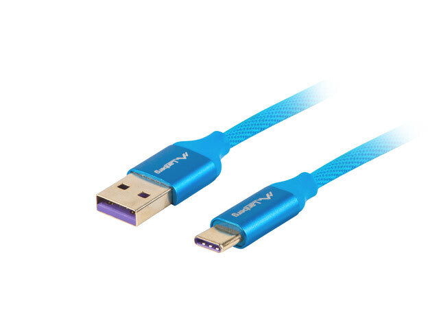 Lanberg CA-USBO-21CU-0010-BL USB-kabel USB 2.0 1 m USB A USB C 0,48 Gbit/sek. Blå