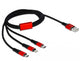 DeLOCK 85892 USB-kabel USB 2.0 1 m USB A USB C/Micro-USB B/Lightning Sort, Rød