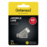 Intenso cMobile Line USB-nøgle 64 GB USB Type-A / USB Type-C 3.2 Gen 1 (3.1 Gen 1) Sølv