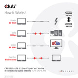 CLUB3D CAC-1535 USB-kabel USB 3.2 Gen 2 (3.1 Gen 2) 5 m USB C 10 Gbit/sek. 60 W Sort