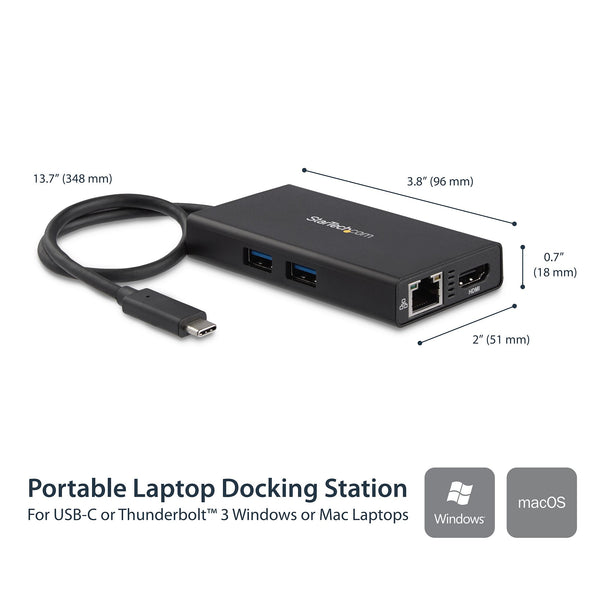 StarTech.com DKT30CHPD dockingstation Ledningsført USB 3.2 Gen 1 (3.1 Gen 1) Type-C Sort
