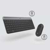 Logitech 920-009192 tastatur Mus inkluderet Universel RF trådløst QWERTZ Schweizisk Grafit