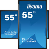 iiyama T5562AS-B1 skilte display Interaktivt fladpanel 138,7 cm (54.6") VA 500 cd/m² 4K Ultra HD Sort Berøringsskærm Indbygget processer Android 8.0 24/7