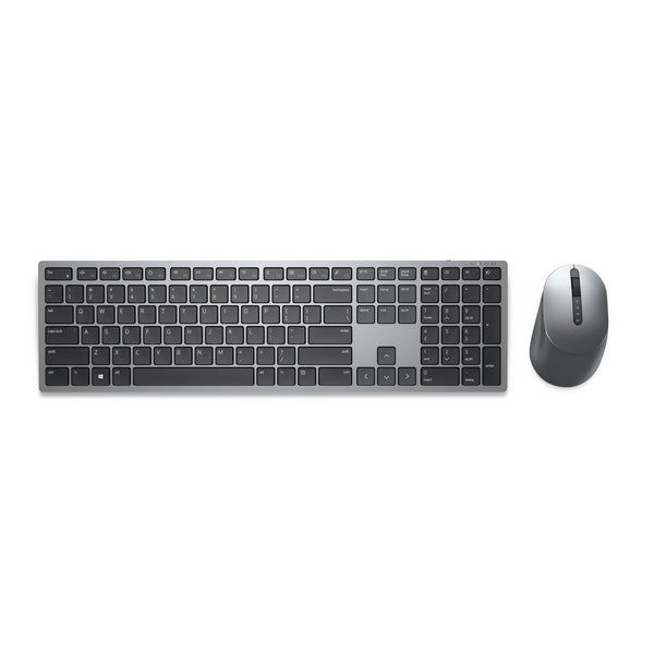 DELL KM7321W tastatur Mus inkluderet Kontor RF trådløs + Bluetooth QWERTY US International Grå, Titanium
