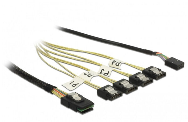 DeLOCK 85682 SATA-kabel 1 m Sort