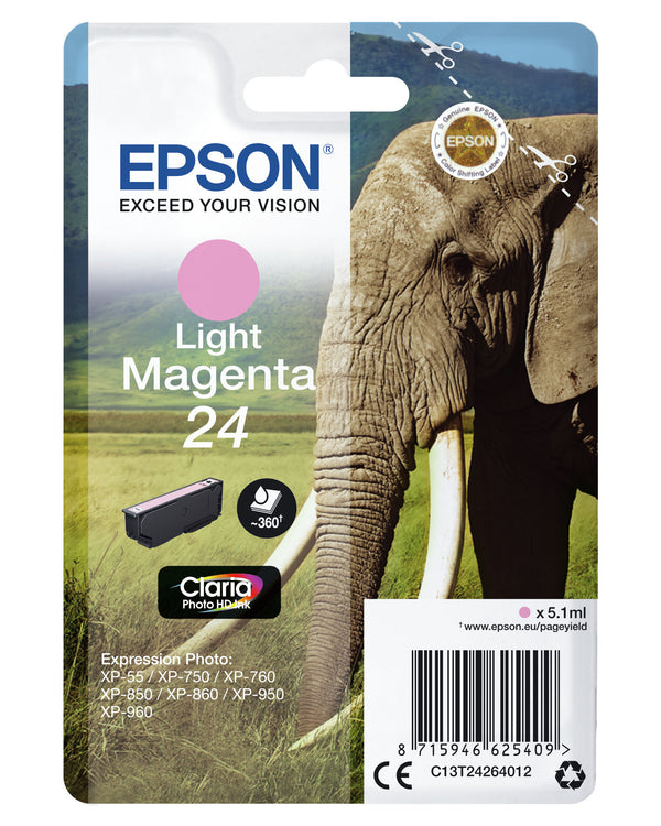 Epson Elephant C13T24264022 blækpatron 1 stk Original Lys magenta