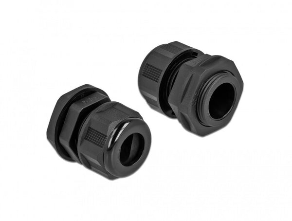 DeLOCK 60385 kabelforskruning Sort Plast 2 stk