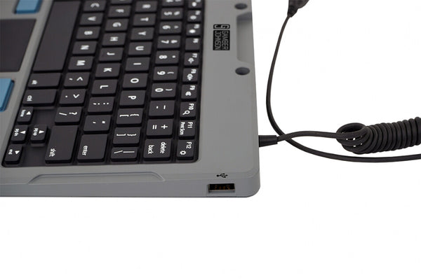 Gamber-Johnson 7160-1449-00 tastatur til mobil enhed QWERTY US engelsk USB Sort, Grå