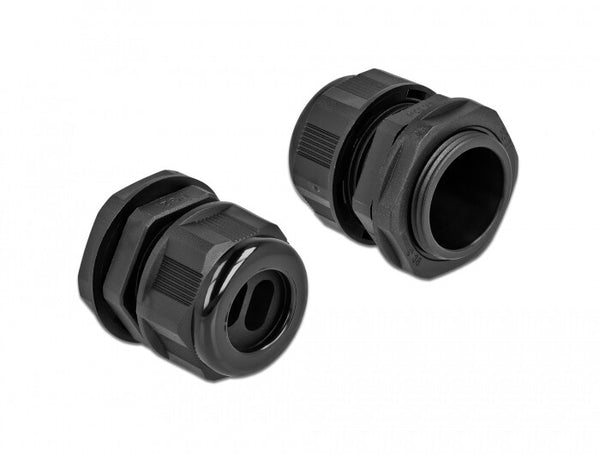 DeLOCK 60393 kabelforskruning Sort Plast 2 stk