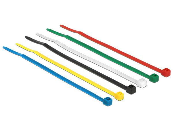 DeLOCK 18627 kabelsamler Nylon Sort, Blå, Grøn, Rød, Transparent, Gul 100 stk