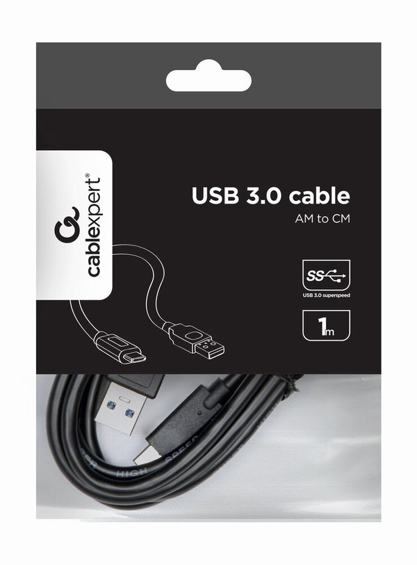 Gembird CCP-USB3-AMCM-1M USB-kabel USB 3.2 Gen 1 (3.1 Gen 1) USB C USB A Sort