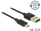 DeLOCK 83850 USB-kabel USB 2.0 2 m USB A Micro-USB B 0,48 Gbit/sek. Sort