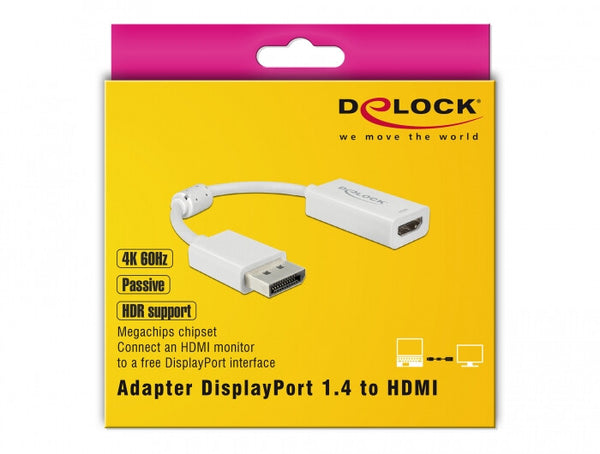 DeLOCK 63936 videokabel adapter 0,1 m DisplayPort HDMI Hvid