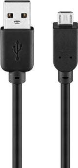 Goobay 93920 USB-kabel USB 2.0 3 m Micro-USB B USB A 0,48 Gbit/sek. Sort