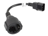 Lanberg CA-C14E-10CC-0018-BK el-ledning Sort 0,18 m C14 forbinder