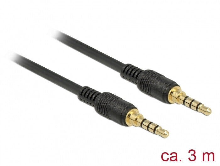 DeLOCK 85601 lydkabel 3 m 3.5mm Sort