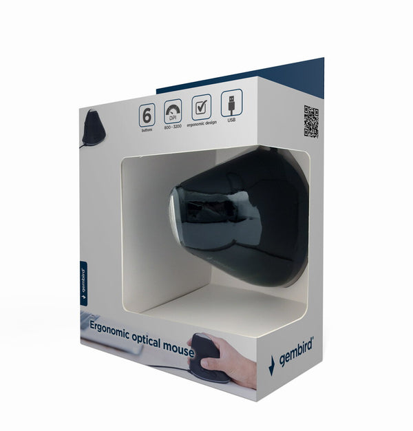 Gembird -ERGO-03 mus Kontor Højre hånd USB Type-A Optisk 3200 dpi