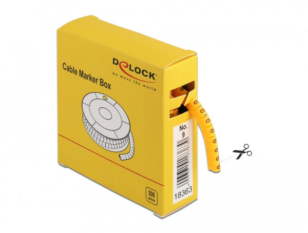 DeLOCK Kabelmarker Box Nr 9 gelb 500 Stück Gul 500 stk