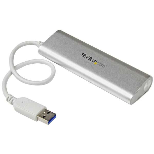 StarTech.com ST43004UA interface hub USB 3.2 Gen 1 (3.1 Gen 1) Type-A 5000 Mbit/s Sølv, Hvid