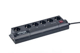 Gembird EG-PMS2 overspændingsbeskytter Sort 6 AC stikkontakt(er) 250 V 1,8 m