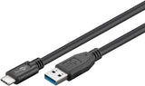 Goobay 73141 USB-kabel USB 3.2 Gen 1 (3.1 Gen 1) 3 m USB A USB C 5 Gbit/sek. 15 W Sort