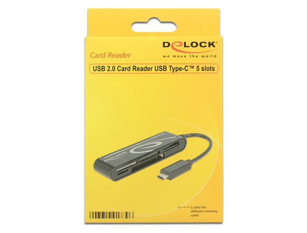DeLOCK 91739 kortlæser USB 2.0 Sort