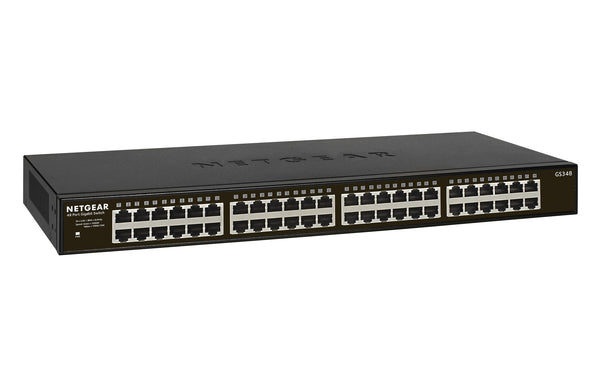NETGEAR GS348 Ikke administreret Gigabit Ethernet (10/100/1000) 1U Sort