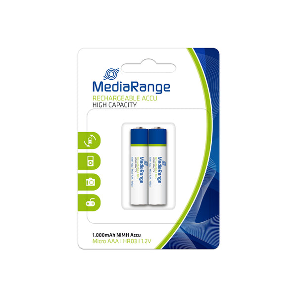MediaRange MRBAT122 husholdningsbatteri Genopladeligt batteri AAA Nikkel-Metalhydrid (NiMH)