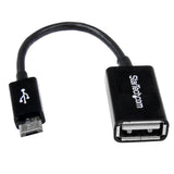 StarTech.com UUSBOTG USB-kabel USB 2.0 0,127 m Micro-USB B USB A 0,48 Gbit/sek. Sort