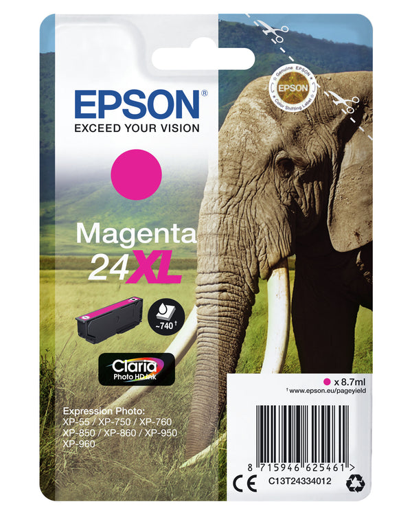 Epson Elephant C13T24334022 blækpatron 1 stk Original Magenta