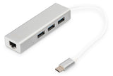 Digitus DA-70255 dockingstation USB 3.2 Gen 1 (3.1 Gen 1) Type-C Grå, Hvid