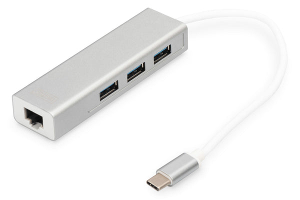 Digitus DA-70255 dockingstation USB 3.2 Gen 1 (3.1 Gen 1) Type-C Grå, Hvid