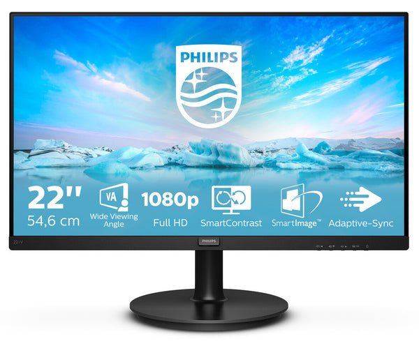 Philips V Line 221V8/00 computerskærm 54,6 cm (21.5") 1920 x 1080 pixel Fuld HD LED Sort