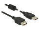 DeLOCK 0.5m, 2xUSB 2.0-A USB-kabel USB 2.0 0,5 m USB A 0,48 Gbit/sek. Sort
