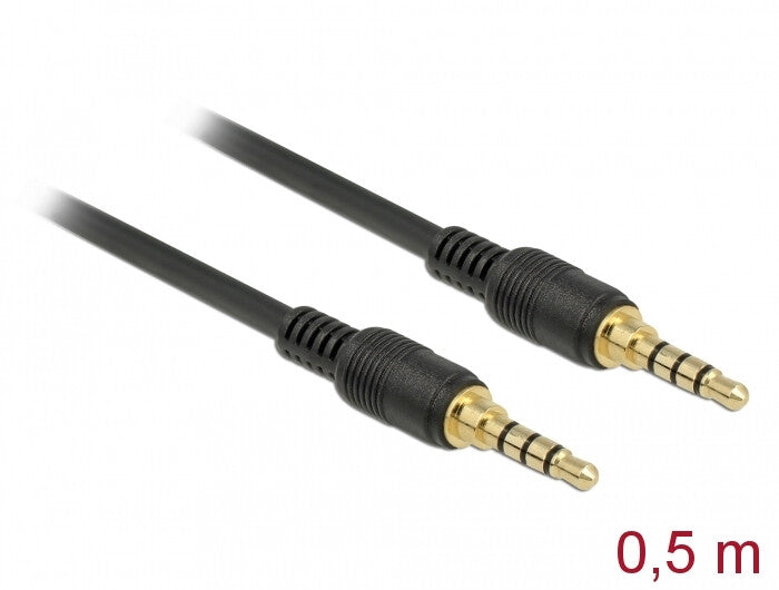 DeLOCK 85592 lydkabel 0,5 m 3.5mm Sort